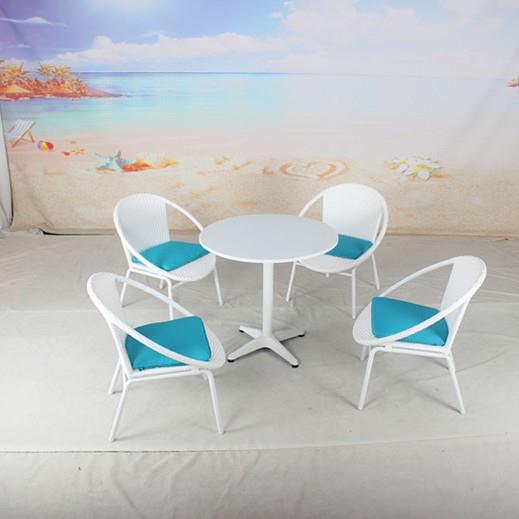 工防厂户外闲藤椅庭院花园防水晒阳台露天别墅CF2929C餐休桌椅组