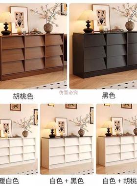 斗柜木实抽屉柜卧XRR室床尾置物柜茶水柜客靠墙储物柜厅九斗柜收纳柜