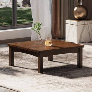 炕桌桌正方形饭矮桌飘窗榻床榻米小桌子实木家用上方桌楠竹985茶