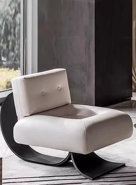 现鱼代约艺术异形酒HME金属尾休闲椅黑桃A店别墅客厅单人沙发躺简