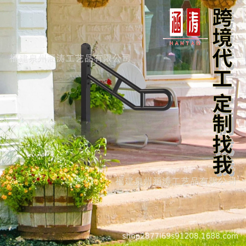 涵涛铁艺弯曲楼梯扶手户外栏杆