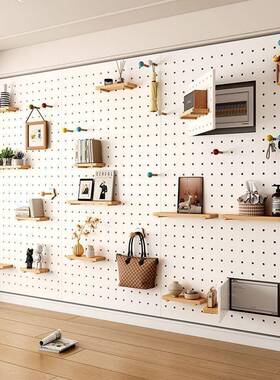 实洞洞板置物MCS架入户玄关收纳架展园示装饰壁洞挂板幼儿洞木墙