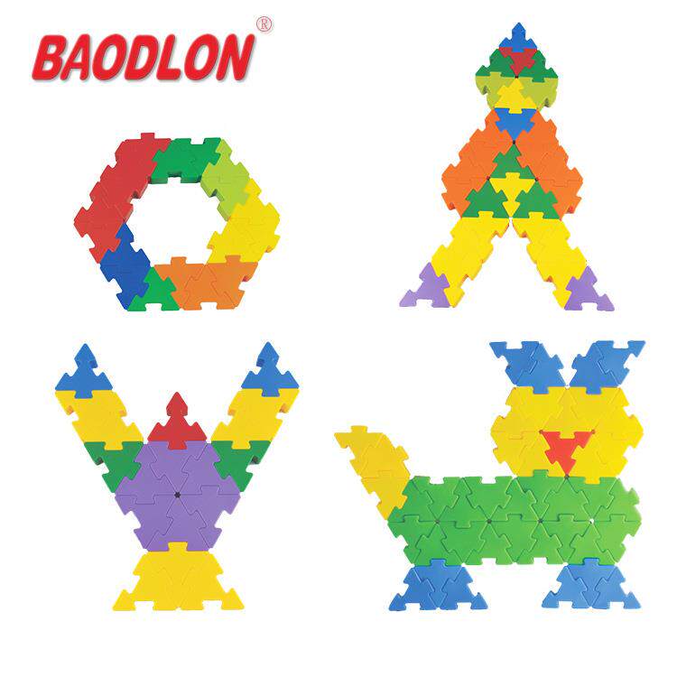 BAOD儿LON宝德龙加三角积木厚拼插木积幼BD1015园桌面玩具