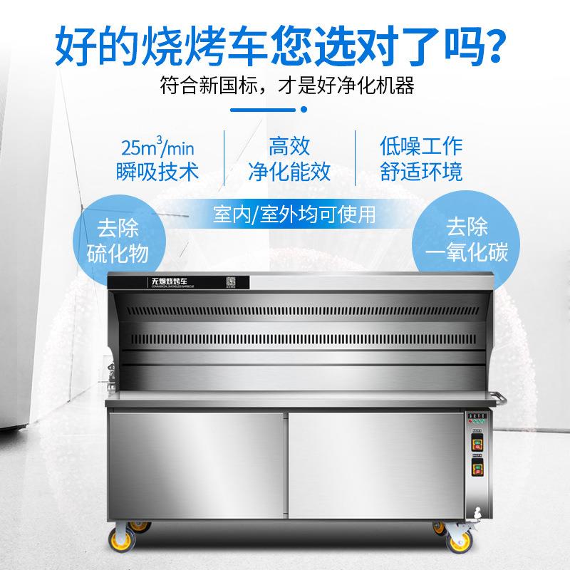 环无烟烧烤车用大型木炭烤炉净商化器摆移动烧烤架QQG无保摊烟烧
