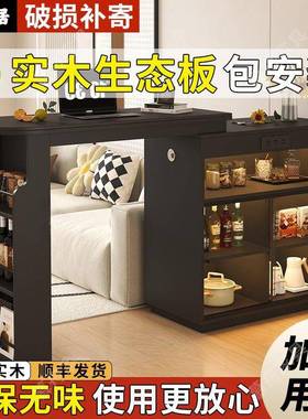 Yla实木吧台隔断柜客厅抽沙拉式古发x-5151旁吧台复黑色纳收柜餐