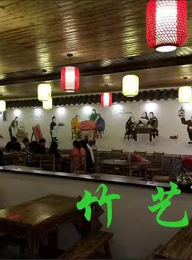 阳曲县娄烦县代简约田风格园餐厅竹艺吊榻灯日式灯笼榻米12554pok