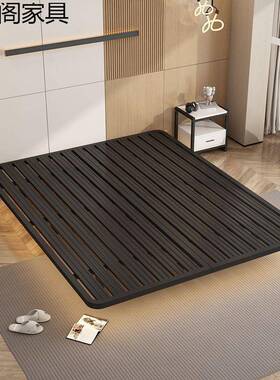 简约1悬浮床床1.5米.8米意式轻奢无公头床架双人铁床寓铁91560床