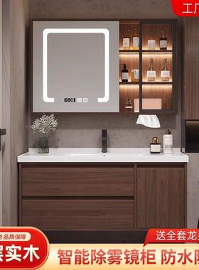 新CHV中式实木浴柜卫智生间吊柜壁柜地柜能洗脸家陶用室洗手池瓷