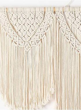 编棉线织挂毯壁波西米亚棉绳文艺门帘隔断挂毯墙YIZ壁装饰流苏毯