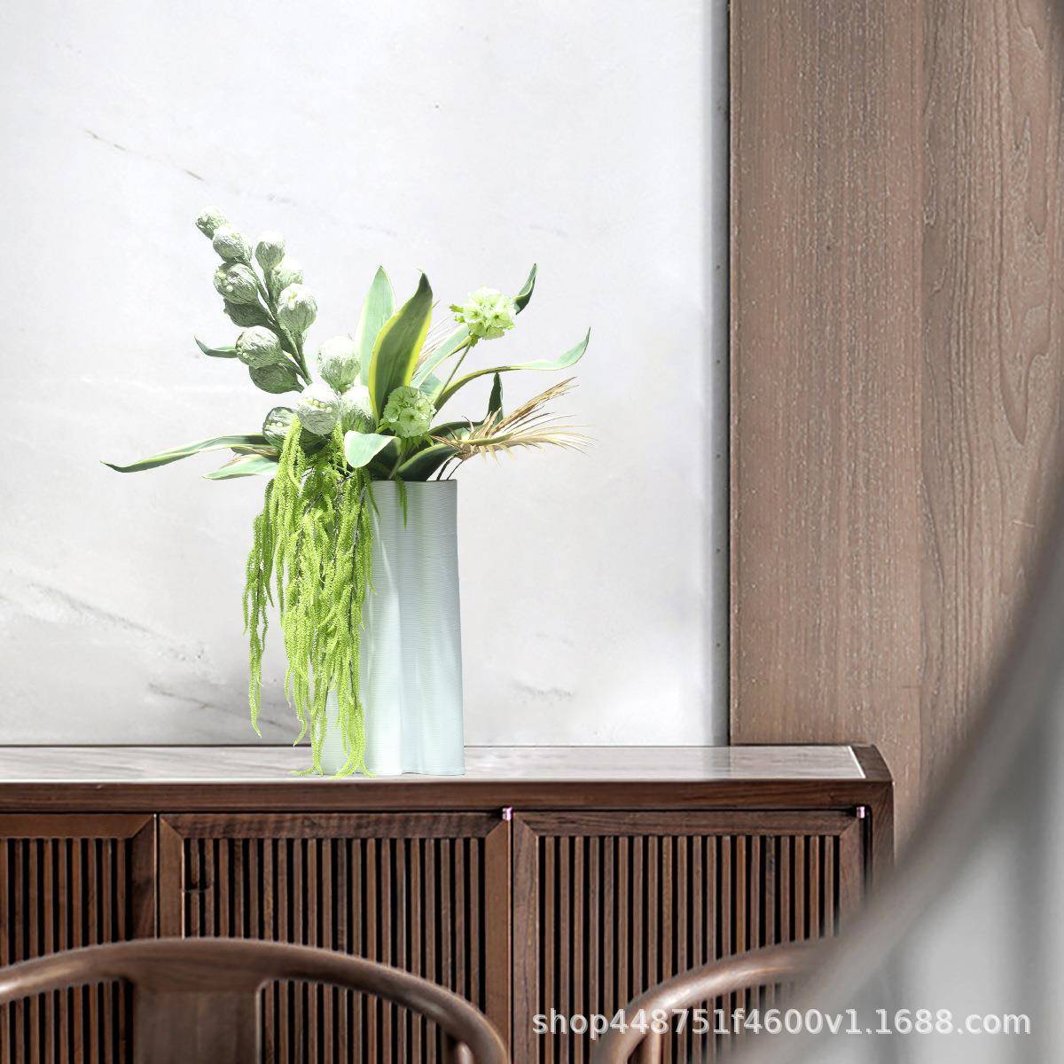 轻代白662奢色花瓶仿真花艺摆设花客厅高端摆餐桌假花摆件现绿植