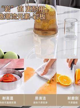 意式岩板餐桌椅组吃合可伸OXL折叠椭餐圆形带电磁炉桌小户缩型饭