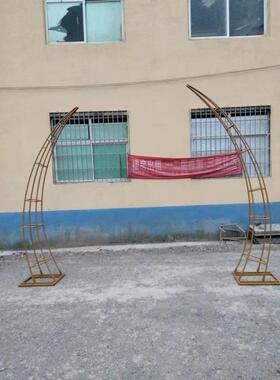 装新款婚庆具铁艺牛角门拱10961道门户外婚礼坪迎宾区舞台布置饰