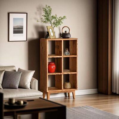 老榆木边餐式柜家用厅博古架多53631层收纳柜中实木边柜原木角客