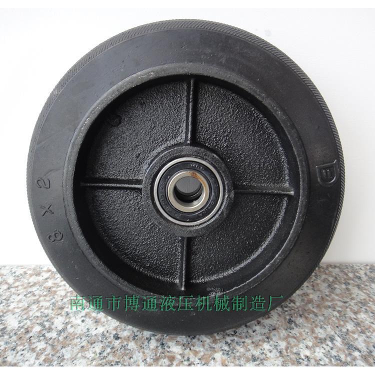 8寸耐橡胶轮磨工业万6向脚轮单轮片静203轴承音重ZZV型轱辘轮子