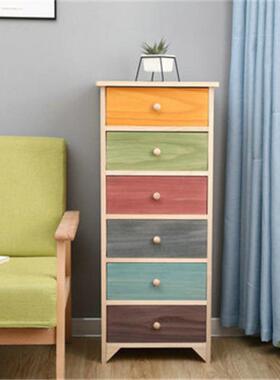 五斗橱木层18315抽屉式儿童床头柜色美式原木柜子客厅彩多欧式收