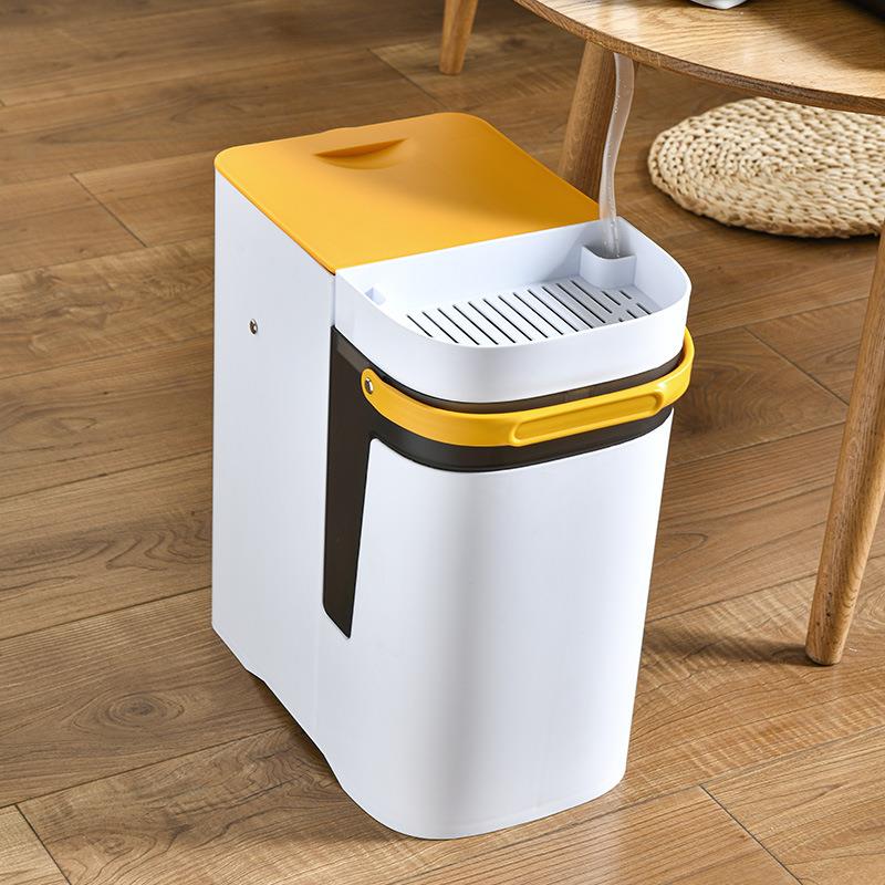 干湿分离茶渣桶用桶茶家水排水1wh66801桶厨房残渣过滤二桶合一茶