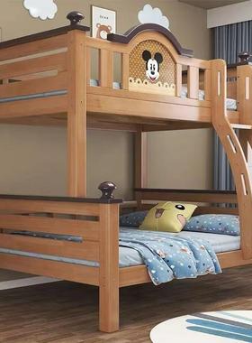 全木上下床铺高低子母原床木儿童床双层65286青少年多功能小户型