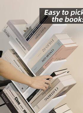 经济创型落地24915书架置物架意树形带抽屉的8层树书约生架简学书