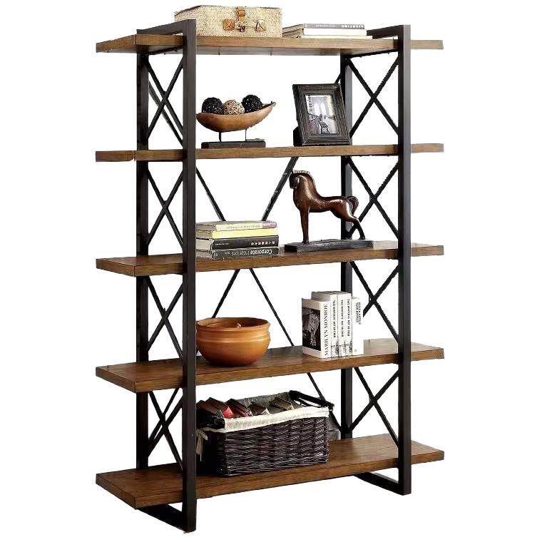 艺复古置架落铁地物式书架美式PDD10252花架客厅收纳架实木简约示