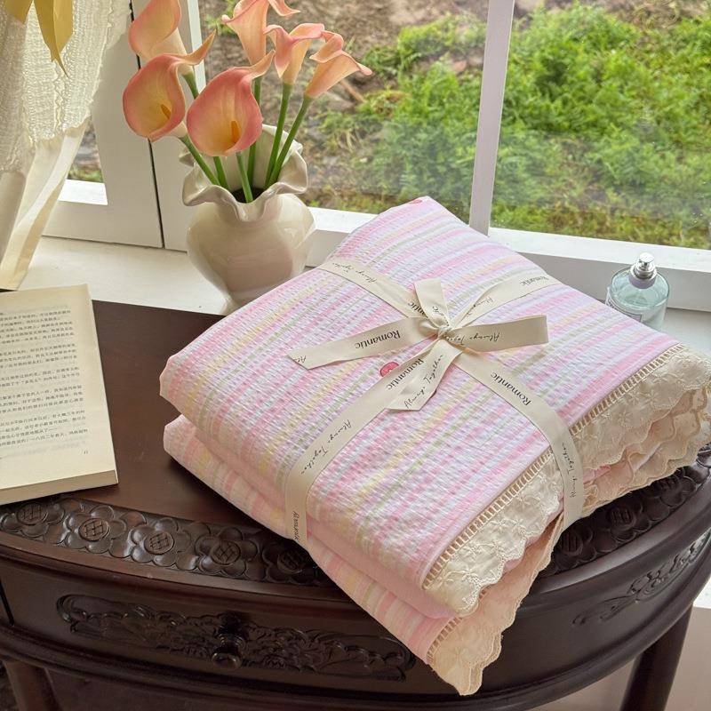 a类母婴级韩式镂空花边床上柔四套公纯件棉主风超FSS学生宿舍三件