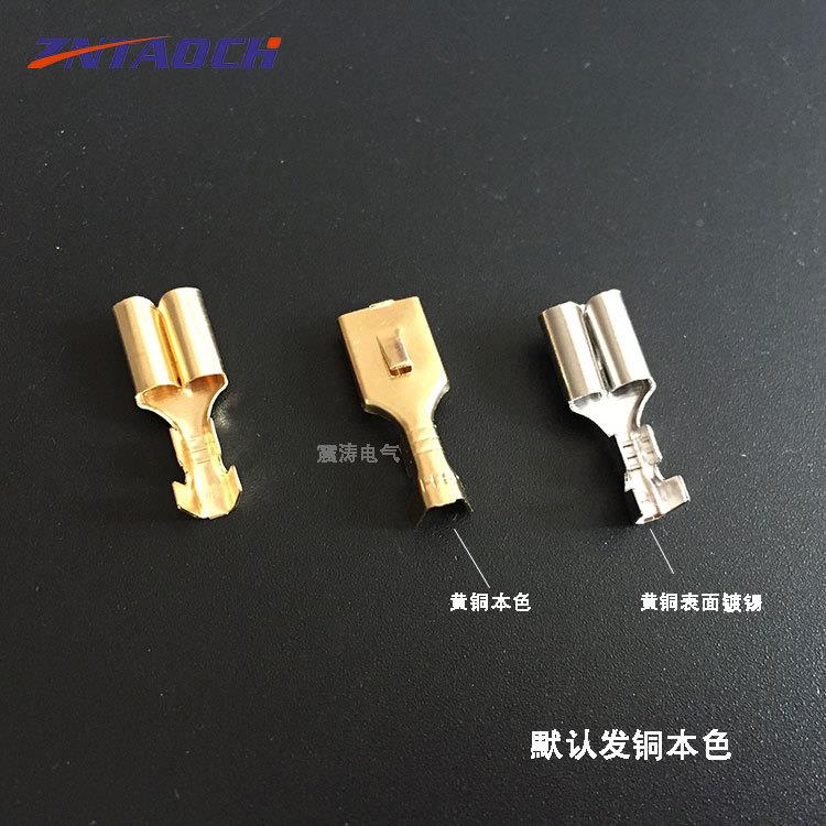 6.3平板带刺E插簧车汽喇250接线叭端子DJ623-6.CLU3B全铜0.3厚