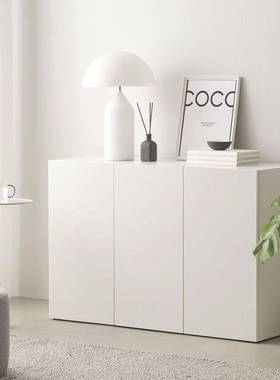 AGR餐储边柜简现约代白色收纳碗柜阳台柜物家用靠墙落地飘窗柜柜