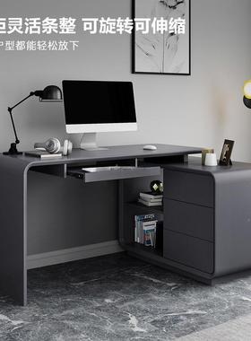 现桌代卧简约书烤漆室桌42306子家用转角可伸缩办脑公桌黑色电桌
