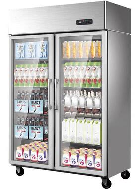 大三门柜冷藏展FZP示柜商用立式玻果璃水保鲜商用冰箱柜冷藏二门