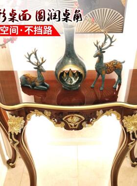 式墙玄关柜18234桌子靠欧式轻奢风美门奢厅华半圆置物架新中式条