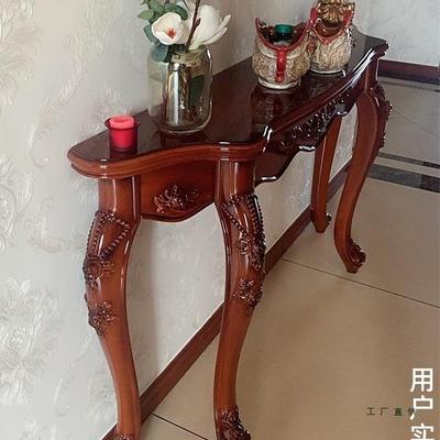 美墙式关桌子靠墙欧式玄玄关柜沙52425发后背柜供背几边柜半圆窄