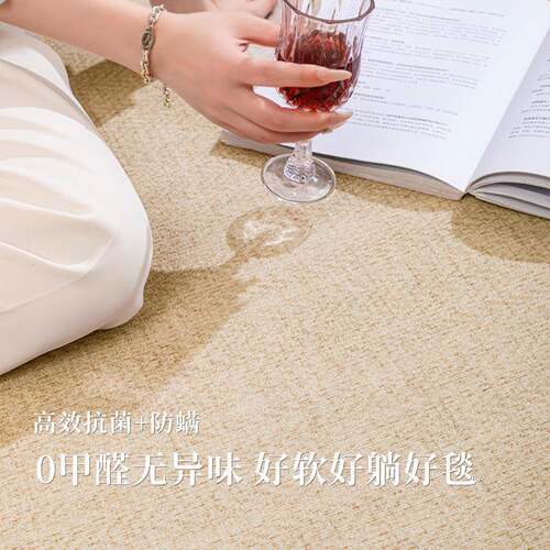 地毯客厅025新款仿亚麻原木2室家色用素榻OTO榻米满卧铺地垫可裁