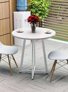 小圆桌子快餐接桌椅组合代简约办54676公圆形洽现谈创意待桌桌休