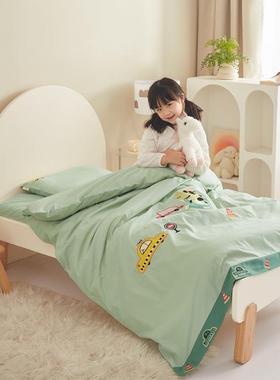 A类全棉水洗OOL棉绣花三件套儿童卡儿宝通宝婴儿床幼园被芯六件套