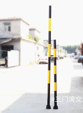 立杆2米3米加厚钢管法兰杆护立柱RIJ警示柱路防撞柱道防铁立柱