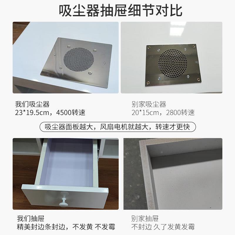 烤漆美甲子人简定约美甲桌双玻璃面单人三人美甲台网桌红做OTL操