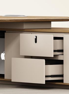 板桌办公桌椅组合简约现家代轻老奢高档裁董事长办公总室具96147