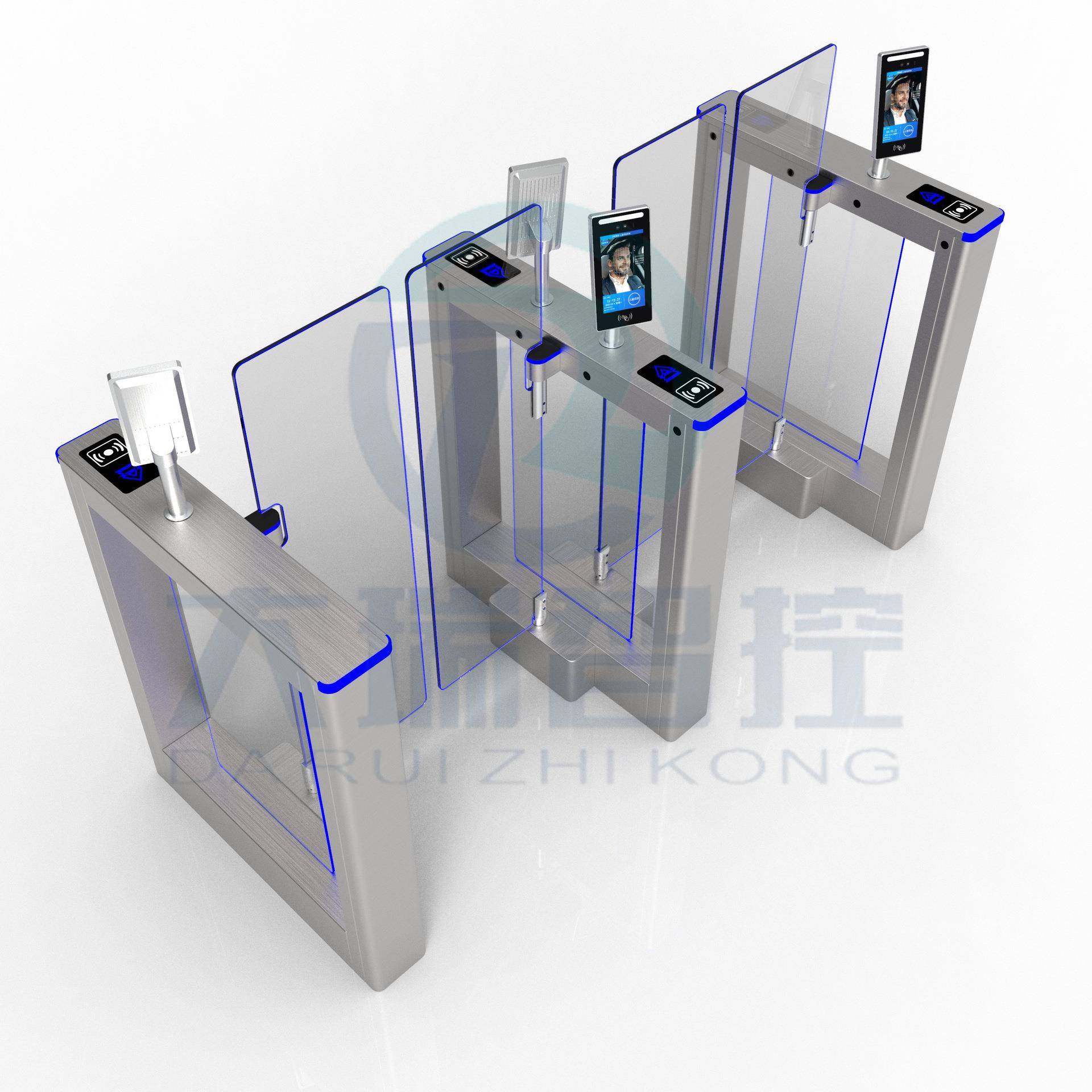 健身房防跨越闸写楼高档人46152撞字脸摆识别闸机新颖短桥式防摆