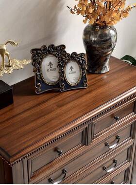 美实木九斗饰柜欧简约家用客厅玄关储物柜子ZG-85436式复古收纳装