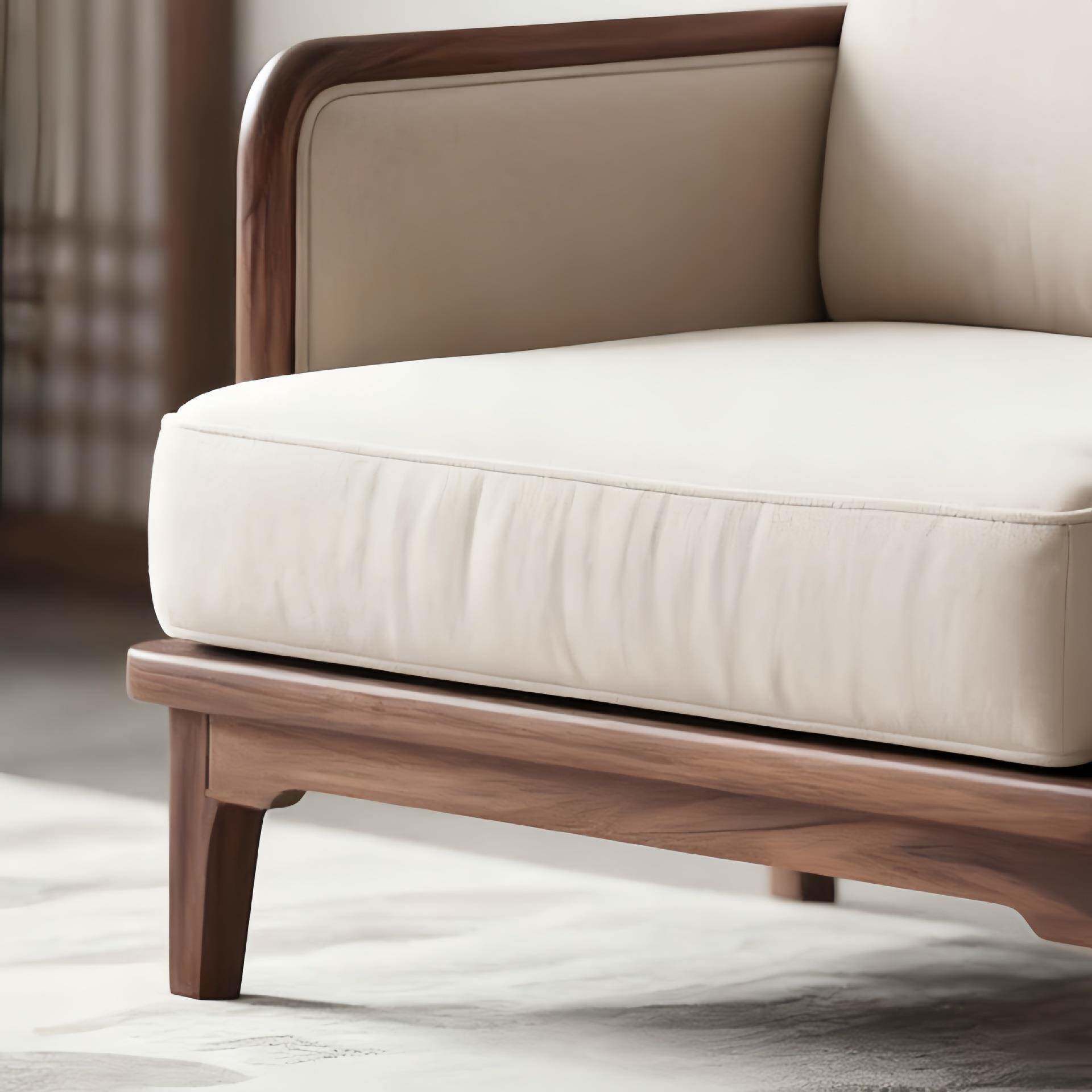 新中式实沙发椅单人320椅木花鸟图印黑胡桃木接待花人椅会客休闲