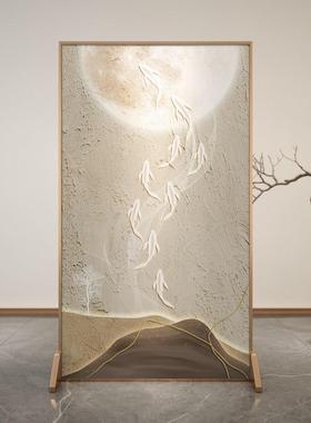 代现轻奢九室21679鱼屏风隔断客厅简约入户关家用卧酒店遮挡金玄