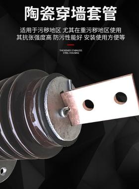 10kv铜排铜棒型绝缘套管CWB-10/600户外陶瓷高压穿墙套管厂