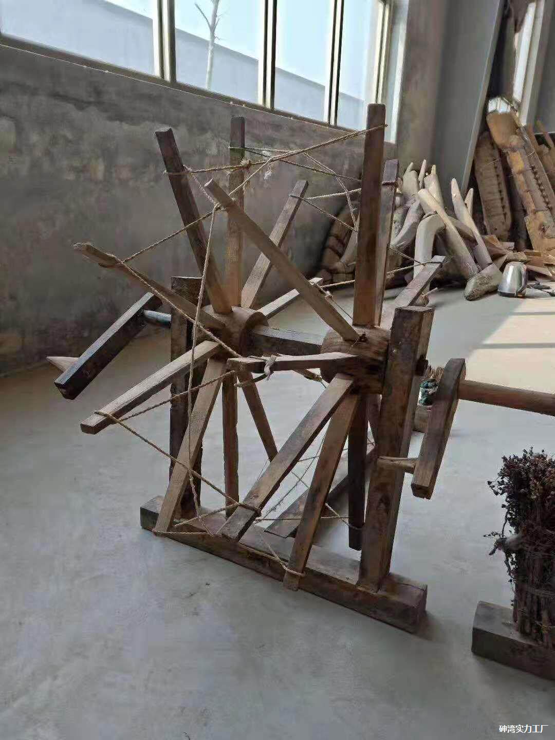 俗老物件老纺车老农具怀旧老纺线车影视道具手摇纺车织布机怀旧