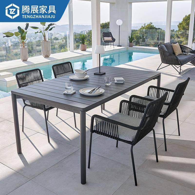 长方形户外藤编桌椅休闲别墅庭院民宿院子编织椅子塑木长桌组合,节庆用品/礼品,新娘配件,淘宝优惠券,粉丝福利购,淘宝优惠卷