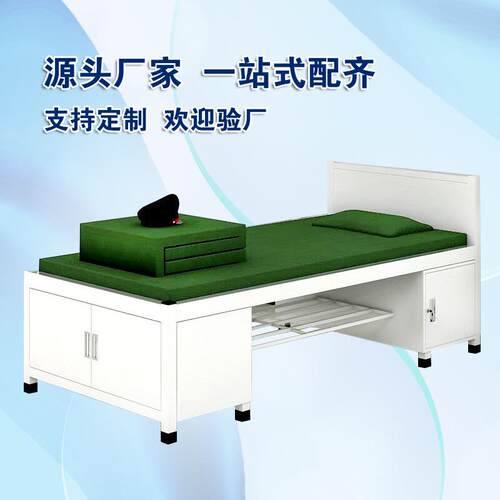 制式营具加厚钢制双层床内务柜上下铺铁床带锁储物柜学习桌椅组合