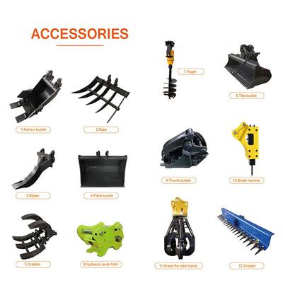 现货果园挖机配件松土器/多齿铁耙/挖沟铲斗小型挖机属具Ripper