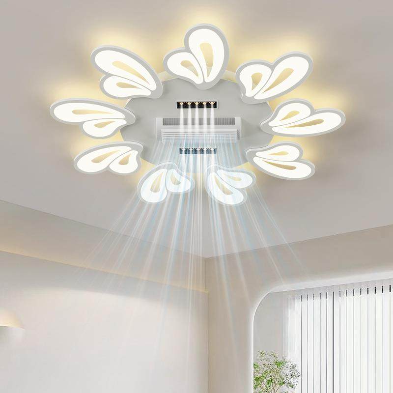 无叶客厅风扇灯2024新款创意个性圆形大厅奶油风吸顶灯超亮包安装