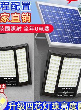 2024新款太阳能户外灯庭院灯家用室外防水农村照明一拖二led路灯