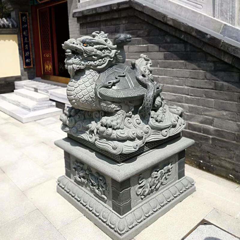 大理石四神兽龙龟玄武门口大号摆件瑞兽公司麒麟貔貅狮子大象石雕