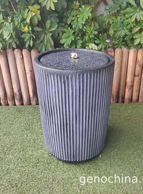 古典现代个性创意条纹蓝色喷泉家庭庭院流水工艺品流水摆件-3