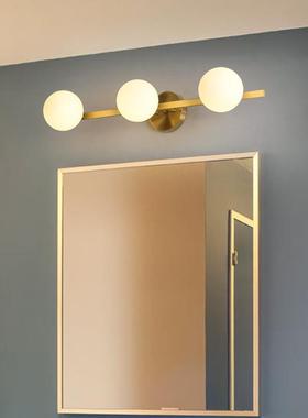 全铜轻奢北欧化妆补光卫生间镜子灯浴室LED洗漱台镜前灯现代简约